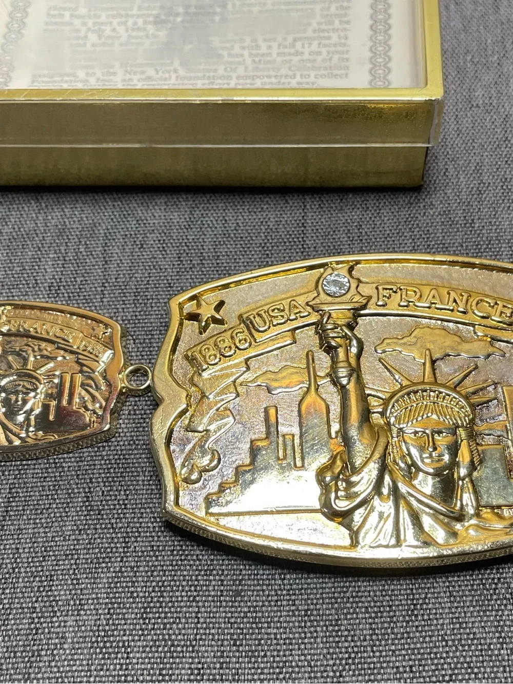 Gold Statue of Liberty Belt Buckle